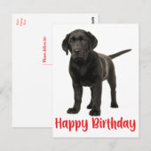 Carte Postale Joyeux anniversaire Black Labrador Retriever Chien (Devant / Derrière)