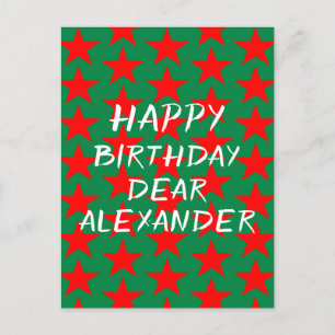 Carte Postale Joyeux Anniversaire Bleu Et Rouge