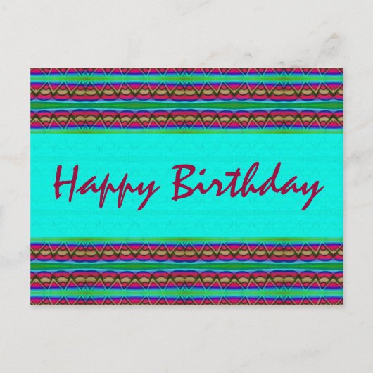 Carte Postale Joyeux Anniversaire bleu turquoise (Devant)