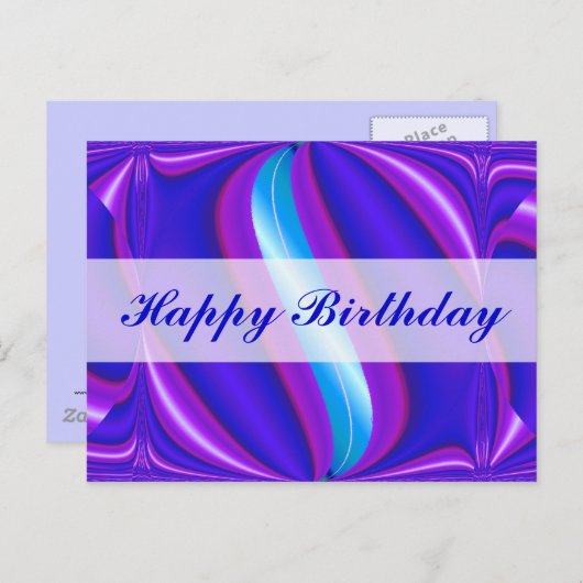 Carte Postale Joyeux anniversaire bleu vif (Devant / Derrière)