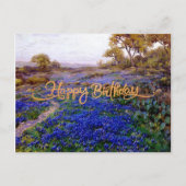 Carte Postale Joyeux anniversaire, Bluebonnets à Twilight, (Devant)
