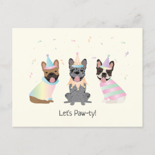 Carte Postale Joyeux Anniversaire Bouledogues Français