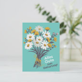 Carte Postale Joyeux anniversaire, bouquet de fleurs d'oies (Debout devant)