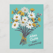 Carte Postale Joyeux anniversaire, bouquet de fleurs d'oies (Devant)