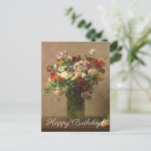 Carte Postale Joyeux anniversaire - Bouquet floral   Art françai