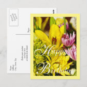 Carte Postale Joyeux Anniversaire Bouquet Joyeux Peintre (Devant / Derrière)