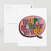 Carte Postale Joyeux Anniversaire Bulle (Devant / Derrière)