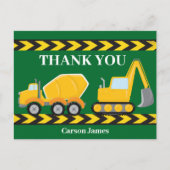 Carte Postale Joyeux anniversaire camion de construction Garçons (Devant)