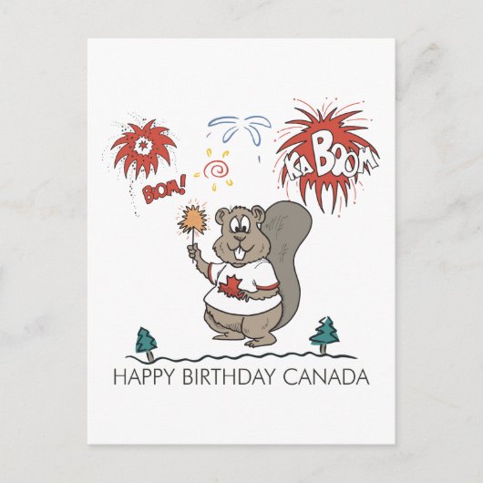 Carte Postale Joyeux anniversaire Canada (Devant)
