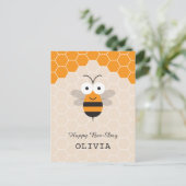 Carte Postale Joyeux Anniversaire Cartoon mignonne Miel Bee Hone (Debout devant)