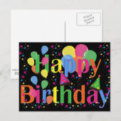 Carte Postale Joyeux anniversaire célébration (Devant / Derrière)