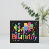 Carte Postale Joyeux Anniversaire, célébration festive d'anniver (Debout devant)