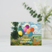 Carte Postale Joyeux Anniversaire, Champ de Coquelicots, Argente (Debout devant)