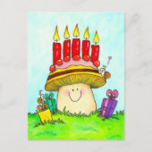 Carte Postale Joyeux Anniversaire Champignon (Devant)