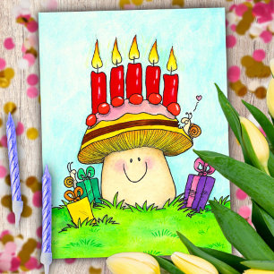 Carte Postale Joyeux Anniversaire Champignon