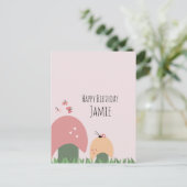 Carte Postale Joyeux Anniversaire Champignons, Papillons et Cocc (Debout devant)