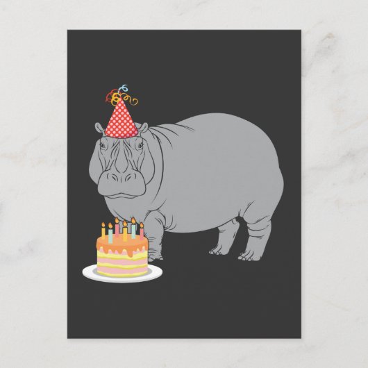 Carte Postale Joyeux Anniversaire Chapeau de Fête de l'Animal du (Devant)