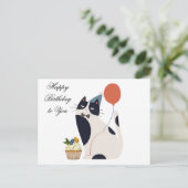 Carte Postale Joyeux Anniversaire Chat avec Cupcake  (Debout devant)