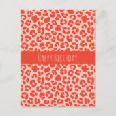 Carte Postale Joyeux Anniversaire Cheetah Imprimer Motif Rouge C (Devant)