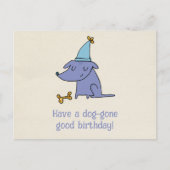 Carte Postale Joyeux anniversaire chien avec un chapeau de fête (Devant)