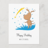 Carte Postale Joyeux Anniversaire Chien Chiot Puppy Shooting Sta (Devant)