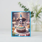 Carte Postale Joyeux Anniversaire Chien Mignon (Debout devant)