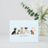 Carte Postale Joyeux Anniversaire Chiens Bleus (Debout devant)