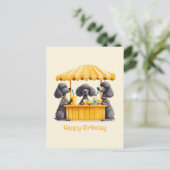Carte Postale Joyeux Anniversaire Chiens Caniches Standards Stan (Debout devant)