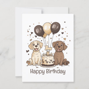Carte Postale Joyeux Anniversaire Chiens Labrador Retriever