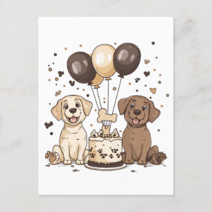Carte Postale Joyeux Anniversaire Chiens Labrador Retriever