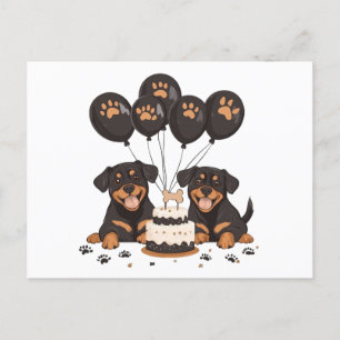 Carte Postale Joyeux Anniversaire Chiens Rottweiler