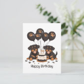 Carte Postale Joyeux Anniversaire Chiens Rottweiler (Debout devant)