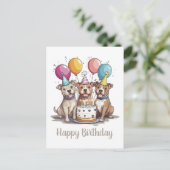 Carte Postale Joyeux Anniversaire Chiens Terrier Américain Pit B (Debout devant)