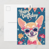 Carte Postale Joyeux Anniversaire Chihuahua  (Devant / Derrière)