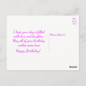 Carte Postale Joyeux Anniversaire Chihuahua Chien Chiot Purple V (Dos)