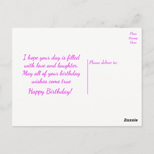 Carte Postale Joyeux Anniversaire Chihuahua Chien Chiot Purple V (Dos)