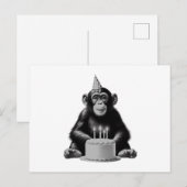 Carte Postale Joyeux Anniversaire Chimpanzé (Devant / Derrière)