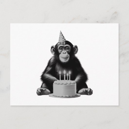 Carte Postale Joyeux Anniversaire Chimpanzé (Devant)