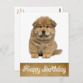 Carte postale Joyeux Anniversaire Chow Chow Chien  (Devant / Derrière)