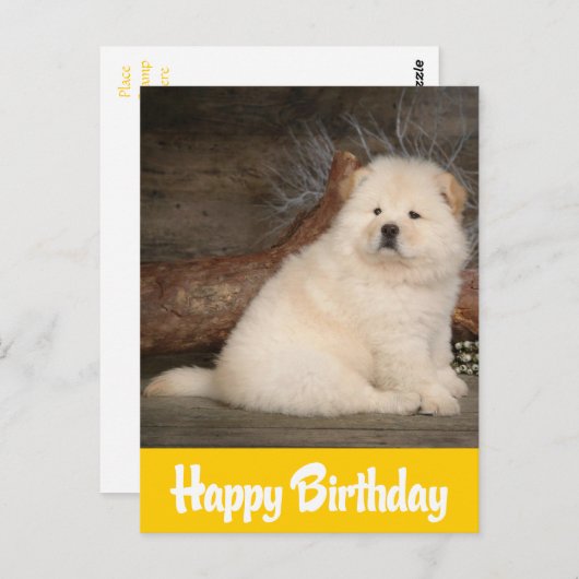 Carte Postale Joyeux Anniversaire Chow Chow Chien Chien Chien Ja (Devant / Derrière)