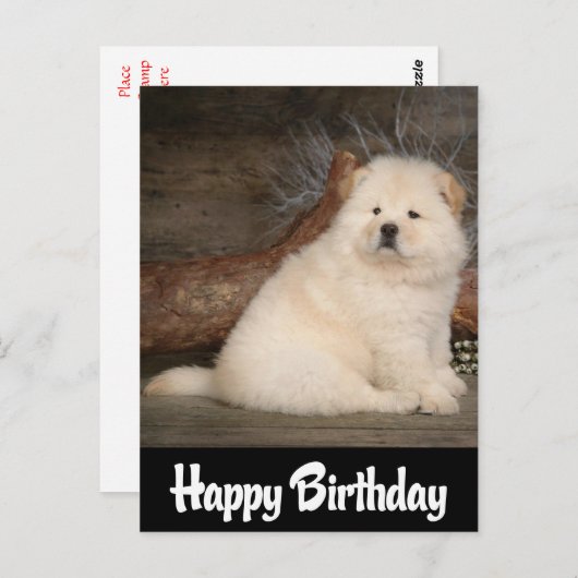 Carte Postale Joyeux Anniversaire Chow Chow Chien Chien Chien No (Devant / Derrière)