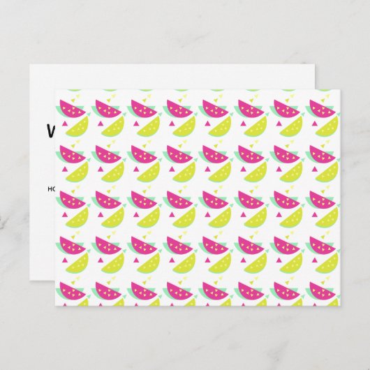 Carte Postale Joyeux Anniversaire Citronnade Pastèque (Devant / Derrière)