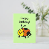 Carte Postale Joyeux anniversaire ! (coccinelle) (Debout devant)