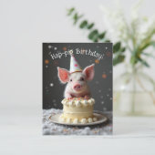 Carte Postale Joyeux anniversaire cochon (Debout devant)