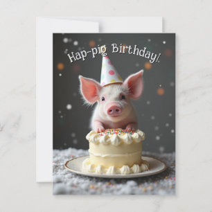 Carte Postale Joyeux anniversaire cochon