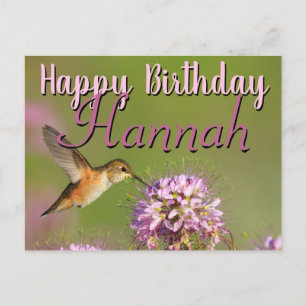 Carte Postale Joyeux Anniversaire Colibri Nom Personnalisé