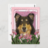 Carte Postale Joyeux anniversaire - Collie - Caroline (Devant / Derrière)