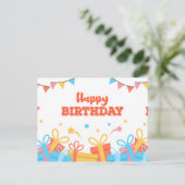 Carte Postale Joyeux Anniversaire Coloré Amusant (Debout devant)