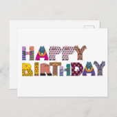 Carte Postale Joyeux Anniversaire Coloré Drôle (Devant / Derrière)