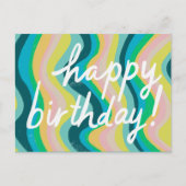 Carte Postale JOYEUX ANNIVERSAIRE Colorful Cool & Fun Stripes (Devant)